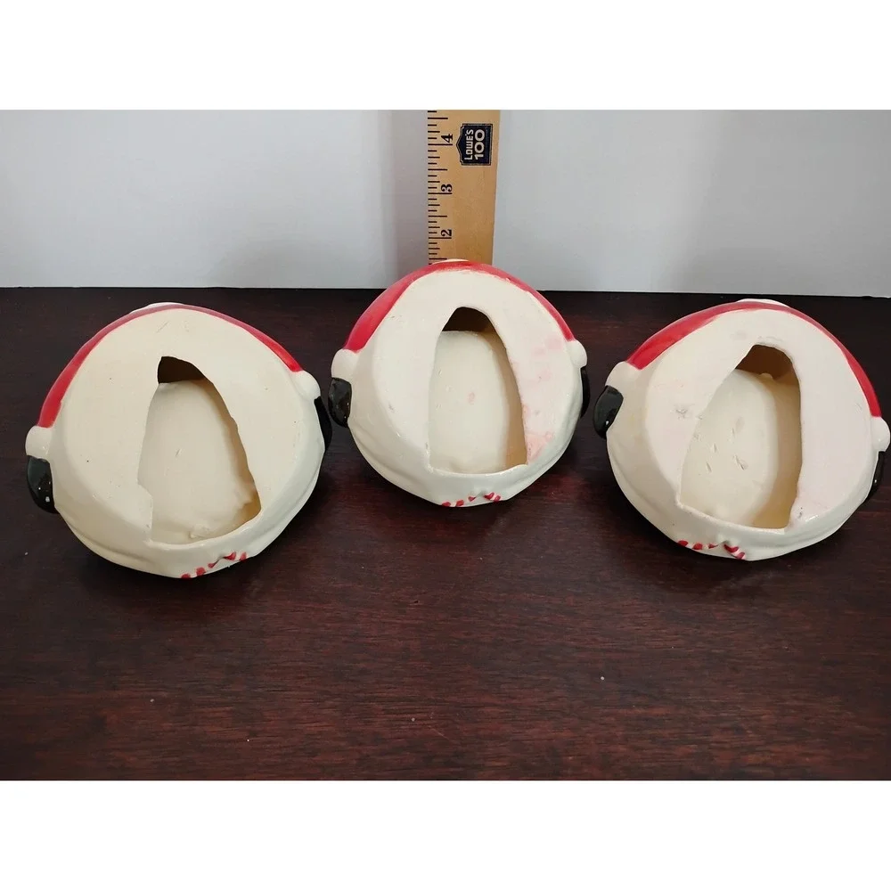 Set of 3 Vintage Style Ceramic Santa Claus Candy Dishes Christmas Decor